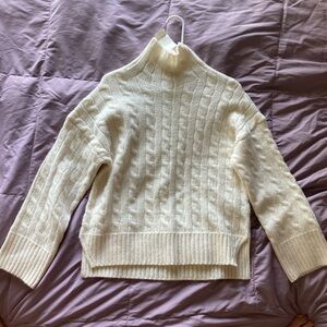 Cream Cable Knit Women's Sweater